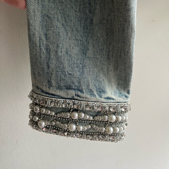 Alice + Olivia Blue Embellished Jean Jacket - Picture 10 of 16
